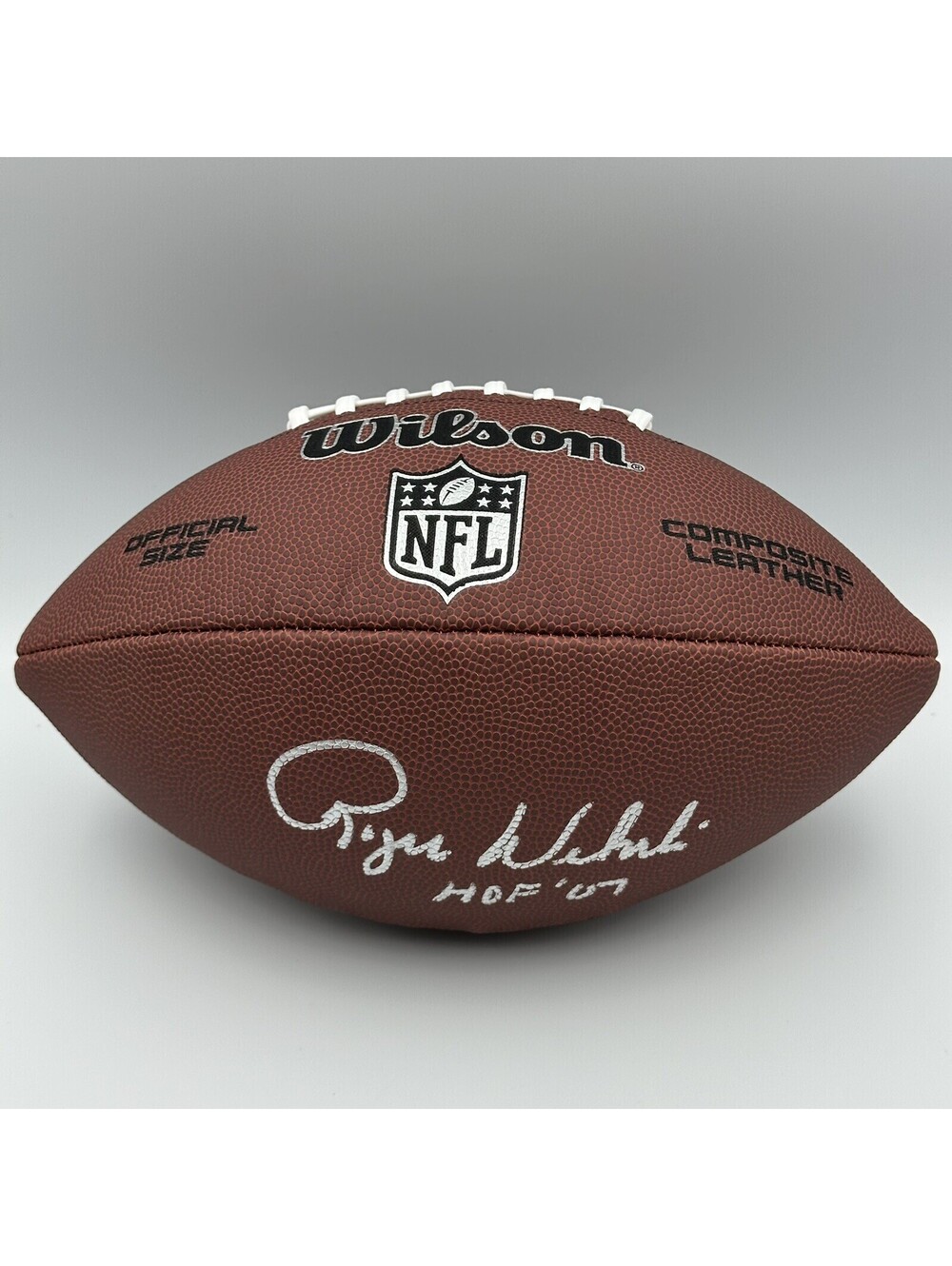 Roger Wehrli signed Wilson NFL football HOF ’07 inscription Schwartz COA